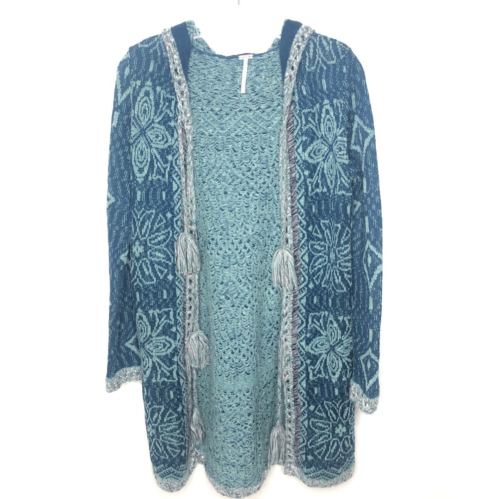 Free People Kai Pom Pom Hooded Cardigan Size XS - Picture 2 of 10
